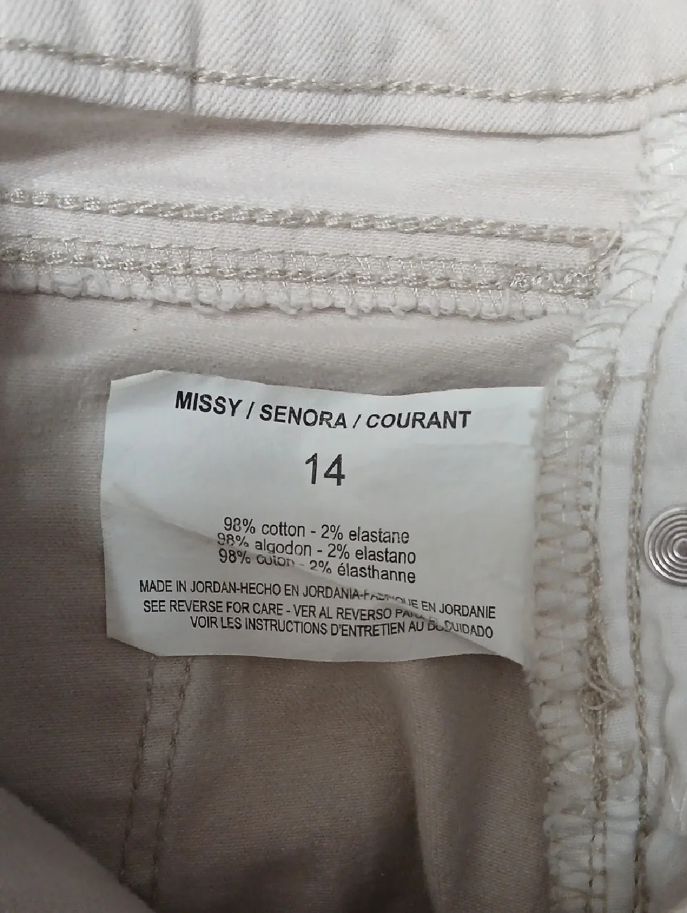 Bandolino Cream Straight-Leg Jeans Size 14 - Picture 8 of 10